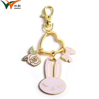 China Cute cat couple metal souvenir keychain  /  custom anime keychain for sale