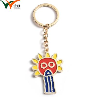 China Zinc Alloy Small Promotional Key Rings With Logo Printed Gold Plating for sale