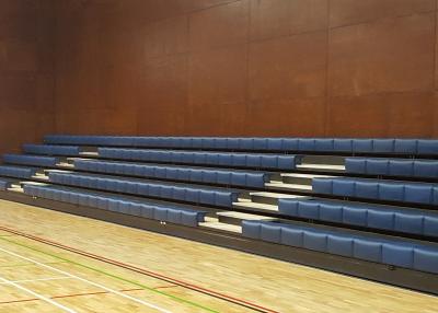 China Wall Attached Retractable Gymnasium Bleachers / Anti Slip Indoor Basketball Bleachers for sale