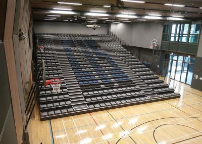 China Upholstered Padded Indoor School Bleachers / Power Control Retractable Bleacher Seating for sale