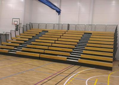 China School Auditorium Retractable Gym Seating , Timber Bench Retractable Tiered Seating for sale