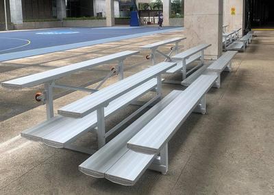 China Movable Temporary Spectator Stands Aluminum Bench Bleacher With Wheels for sale