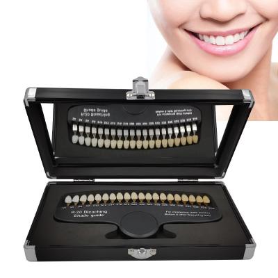 China Metal 20 Colors Teeth Whitening Shade Guide Bleaching Dental Porcelain With Mirror for sale