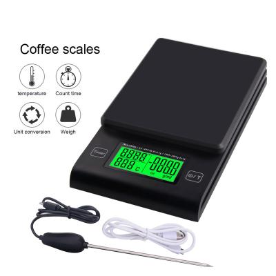 China WITH LID Multifunctional Scale With Timer Temperature Probe Digital Kitchen Scale LCD Display Electronic Scale For Hand Coffee Tool Parts for sale