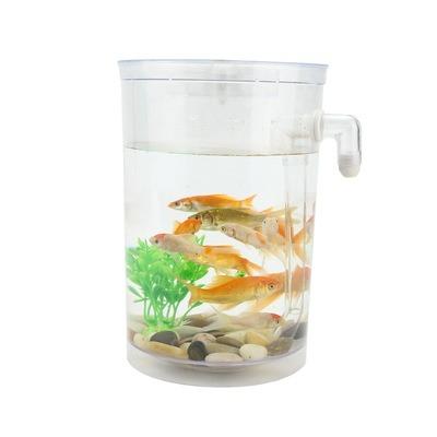 China New Cylinder Design Viable Clear Self Cleaning Indoor Mini Plastic Table Fish Tank Set Goldfish Arowana Tanks Aquarium With LED Light for sale