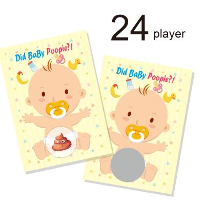 China Amuse 24 Tickets Funny Gender Neutral Poop Boy Girl Poop Poop Activity Party Baby Shower Game Scratches Off Cards for sale