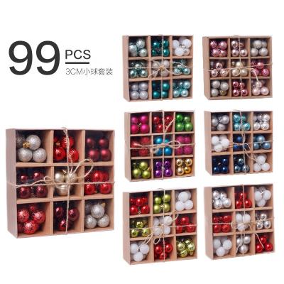 China Christamas Tree Decoration 99pcs Christmas Decorations Gift Box 3cm/99pcs Set Christmas Tree Hanging Ball for sale