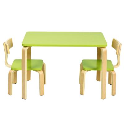 China Solid Wood Wooden Kids Table and Square Chair Set Premium Wooden Kids Furniture for Daycares and Homes Kindergarten Classrooms for sale