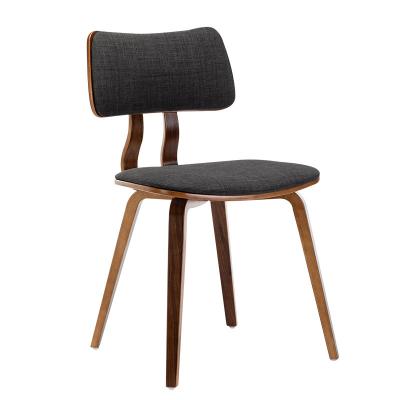 China Contemporary Dining Chair in Charcoal Fabric and Walnut Wood Finish Charcoal Walnut Finish OEM for sale