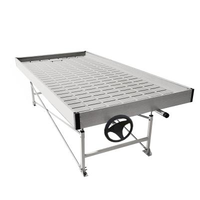 China Easily Assembled Adjustable Agriculture Ebb And Flow Bench Systems Movable Flood Rolling Benches Elevate Table For Greenhouse for sale