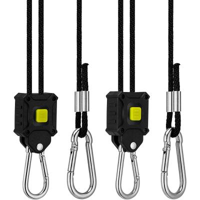 China Strong Nylon Hydroponics 1/4 Inch Rope Ratchets Hangers For Grow Lightweight for sale