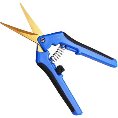 China Wholesale Hydroponic Steel Curved Blade and Straight Edge Scissors Anti-Slip Handle Blade Handle Plant Shears Pruner Right Hand for sale