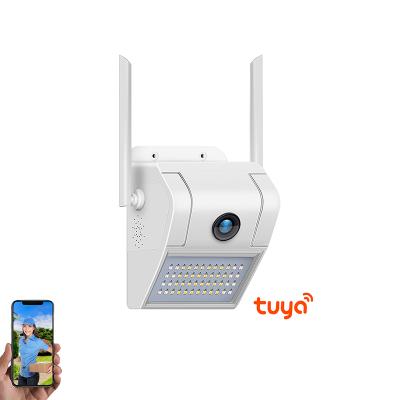 China WiFi Life APP H.265 3.0MP CCTV Outdoor Security Smart Full Color Projector Wireless Night Vision Tuya Wall Lamp Camera for sale