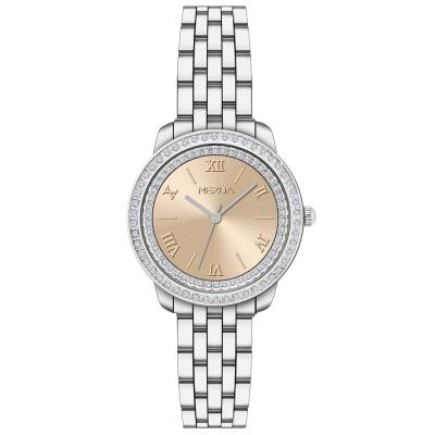 China Mexda Brand Watch Women's Non-specific Diamond Dial Japan Movt Fashion Ladies Stainless Steel Luxury Watches for sale