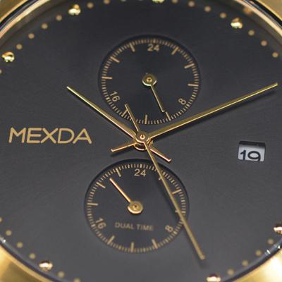 China Custom made mexda brand high quality stainless steel case time ultra thin minimalist wristwatch day/date dual for men for sale