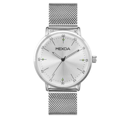 China Non-specific mexda brand customized mesh top minimalist glass band luminous unisex ultra-thin dome minimalist watches for sale