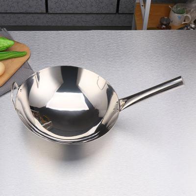 China Viable Chinese Wok Pan Stainless Steel Wok Pan for Kitchen and Restaurant for sale