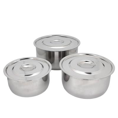 China Good Sustainable Kitchen Set For Food Cooking Pot For Soup Stainless Steel Cookware Set With Steel Lid For Cooking for sale