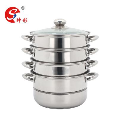 China Kitchenware Parts Stainless Steel Four Layers Food Steamer Viable Home Wholesale for sale