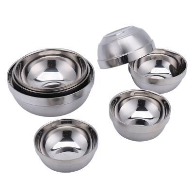 China New Arrival 201 Rice Soup Bowl Mixer Stainless Steel Food Bowl Viable Multiple Sizes for sale