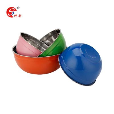 China Stainless Steel Viable Colorful Mixing Bowls Various Sizes Mixing Bowl Set Stackable Salad Mixing Bowl For Convenient Storage for sale