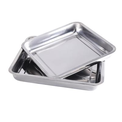 China SS410 Stainless Steel Food Tray Dish Food Tray for Fruit Square Stainless Steel Tray for sale