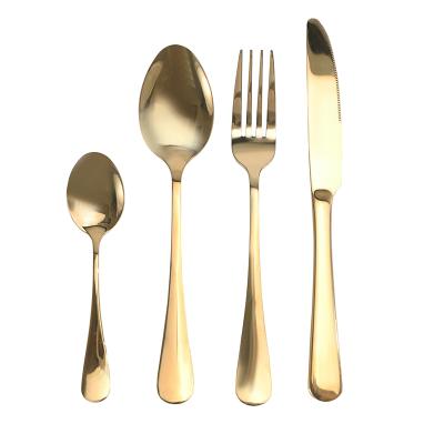 China Viable Gold Cutlery Set With Gift Box 18/10 Stainless Steel Gold Cutlery Set To Wedding Knives And Kitchen Accessories for sale