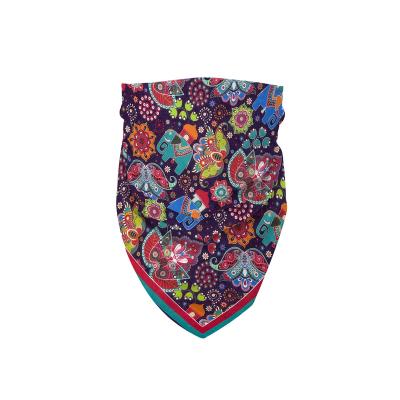 China Multifunctional custom logo square cotton bandana /polyetser cashew flower factory price cheap digital printing cotton scarf face bandana for sale