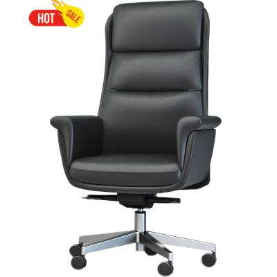 China Guangdong black kantor kursi kursi executive office manager chair leather adjustable luxury design office chair (height) office chair for sale