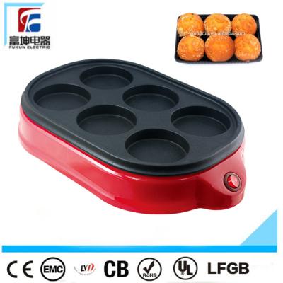 China Non-stick Baking Outdoor Aluminum Detachable Pan For Electric Mini Cake Pop Maker Mold 6 Holes for sale