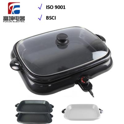 China Adjustable Frying Pan Electric Temperature Control Rectangle Skillet Grill for sale