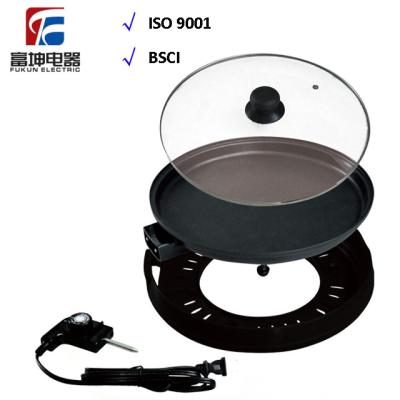 China Pan Round Griddle Viable Electric Nonstick Coating Dish With Lid for sale