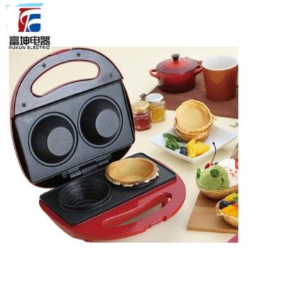 China Outdoor Cheap Mini 2 Hole Round Electric Grill Walffle Cone Maker For Sale for sale