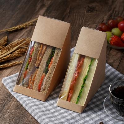 China Disposable Wholesale Cardboard Triangle Wrap Sandwich Box For Packaging for sale