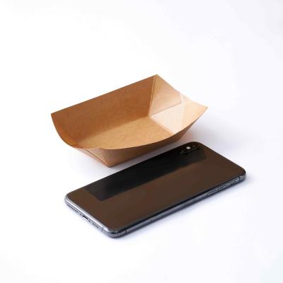 China Wholesale Price Disposable Kraft Paper Boat Disposable Tray for sale