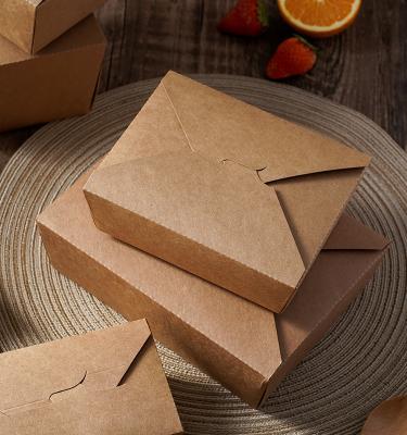 China Best Quality Disposable Customized Colors And Shapes Brown Kraft Paper Box For Caterer Or Picnic And Party for sale