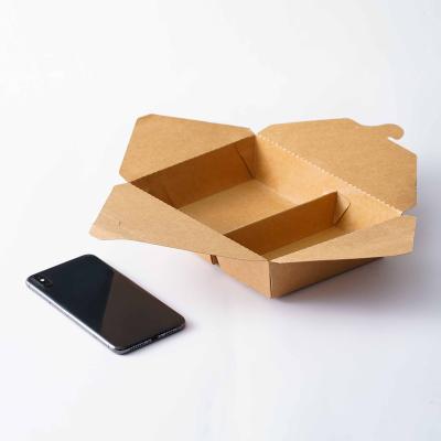 China Disposable Biodegradable Kraft Paper Takeaway Food Box For Food Caterer for sale