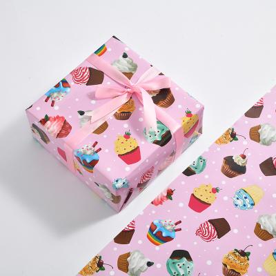 China Creative New Materials Wrapping Ice Cream Balloon Birthday Gift Wrapping Recycled Paper Printing Paper For Party Decoration for sale