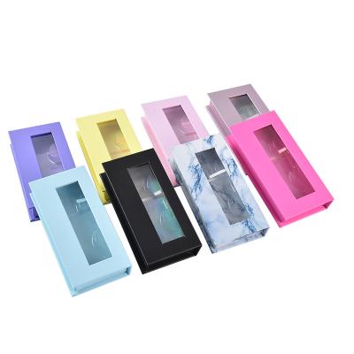 China Handmade Custom Cosmetic Box Window Flip Cardboard Laser Magnetic Lashes Rectangular Clear Box For Gifts for sale