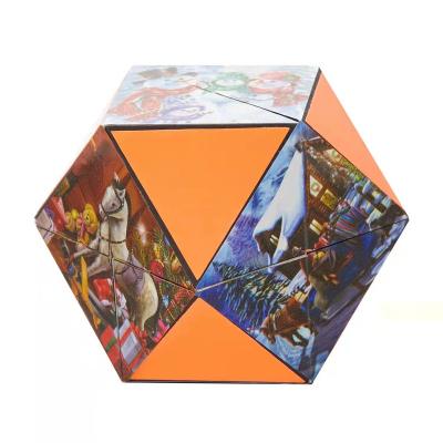 China Handmade Custom Cube Elegant Rotating Jewelry Box Ring Pendant Necklace Box Christmas For Party Gift for sale