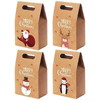 China Recycled Materials Food Box Low Price Fancy Brown Wrap Simple Christmas Candy Gift Box For Kids Gift for sale