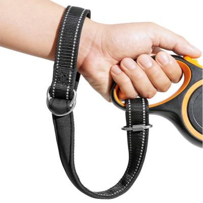 China Neoprene Padded Reflective Nylon Dog Lead Accessories Safety Wrist Strap Dog Leash For Baby Stroller Wheelchair for sale