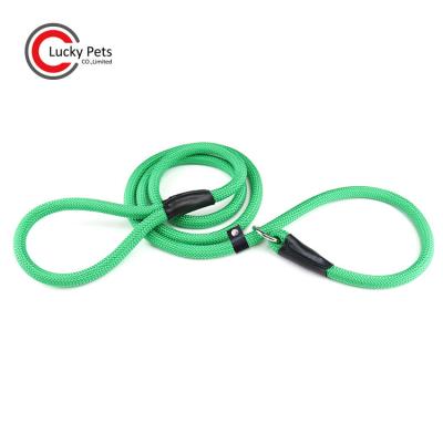 China Personalized Premium Quality Mountaineering Green Rope Dog Show Leash Slip Collar for sale