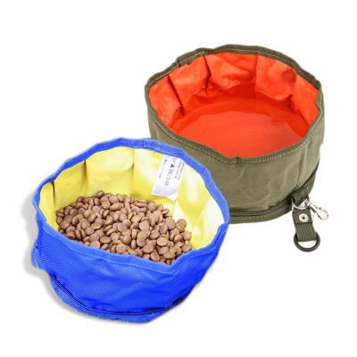 China Sustainable Portable Cloth Pet Travel Dog Bowl For Food Water for sale