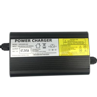 China Fast Charger Electric Scooter Li Ion Battery Charger 60v 67.2v 5a Power Supply For Lithium Battery for sale