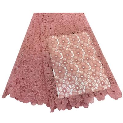 China 2021Best Viable Selling 100%Polyester Milk Silk Water Soluble Lace African Lace French Nigerian Guipure Embroidered Cord Lace For Dress for sale