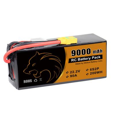 China 9000mAh 22.2V 6s2p Batería P45b Molicel Fpv Batería para drones en venta