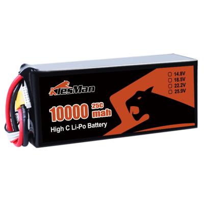 China Capaciteit FPV Drone Battery Lithium Polymer 10000 MAh 22.2V 50C Klesman Te koop