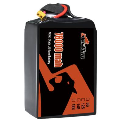 중국 용량 UVA 재충전형 고체 상태 드론 배터리 22.2V 78000mAh -20°C ~ 45°C 충전 10C 배charge율 판매용