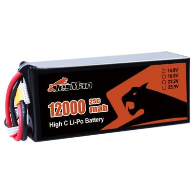 Κίνα Υψηλή τάση 23.1V 12000mAh 25C 6S1P Drone Lipo μπαταρία για 10 ιντσών FPV Drone ανάγκες προς πώληση